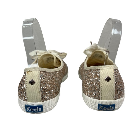 Keds x Kate Spade Glitter Ribbon Sneakers Rose gold Wedding Shoes 9 - Picture 7 of 11